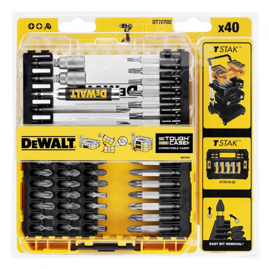DeWALT Комплект битове и накрайници за отвертка или винтоверт DT70702