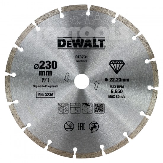 DeWALT Диск диамантен за сухо рязане на тухли, бетонови изделия и керемид DT3731